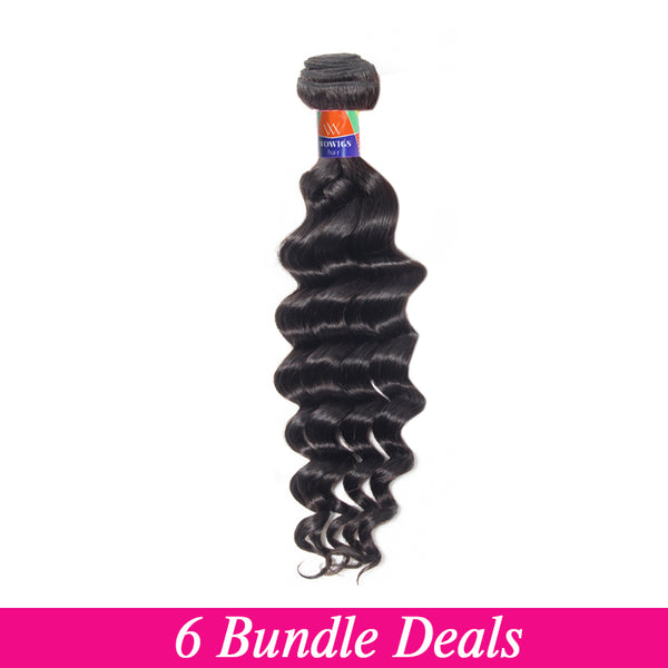 6 Bundle Deals Deep Wave 100% Virgin Hair Extensions