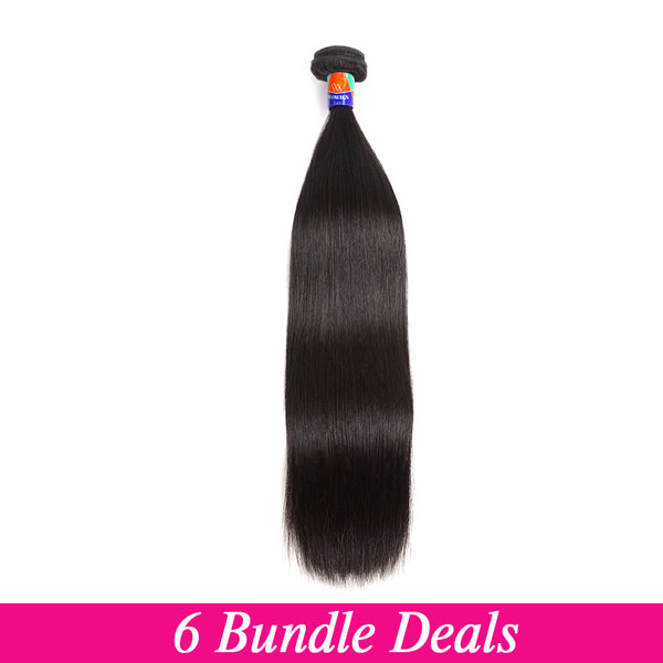 6 Bundle Deals Straight Hair 100% Virgin Hair Extensions