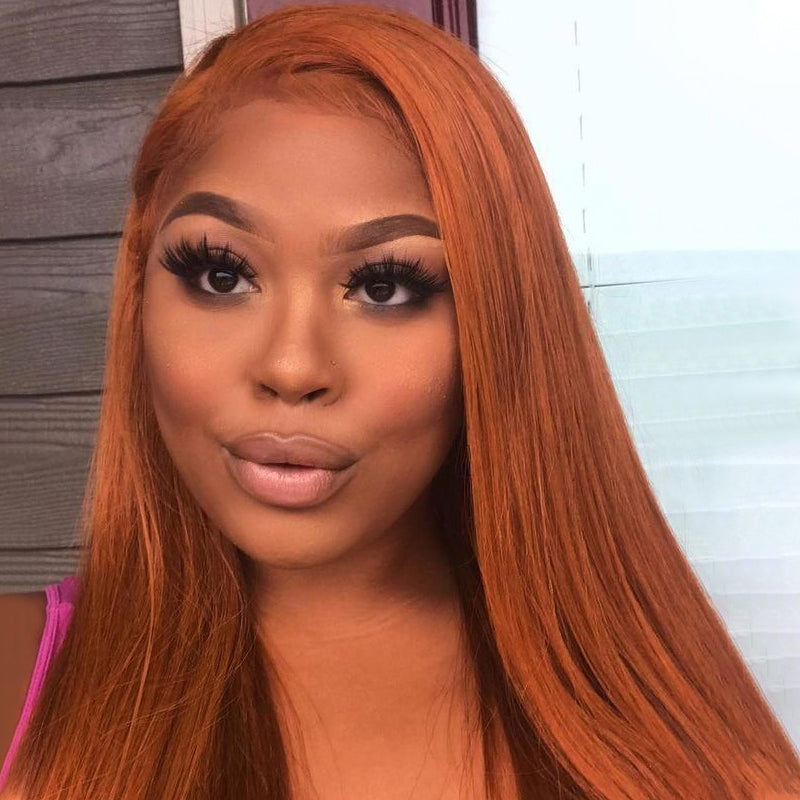 SPICE - Auburn Straight Lace Fronts Human Hair Full lace Wig Pre Plucked