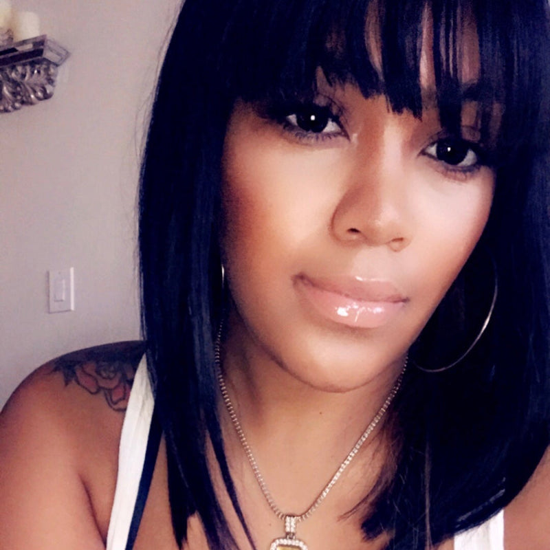 Short Bob with Bangs 100% Virgin Hair Wigs Lace Front Wig Full Lace Wig 2