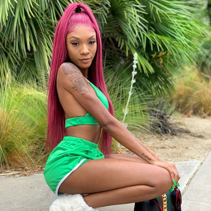 MEGAN - Burgundy Straight Human Hair Full Lace Wig