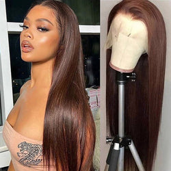 Chocolate Straight Hair Lace Wig 100% Human hair