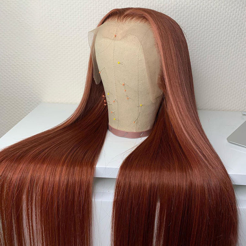 Coffee Straight Lace Wig 100% Human Hair Wig