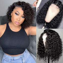 MIA Curly Bob Wigs 100% Virgin Hair Short Bob Lace Front Wig Wet Curly Full Lace Wig