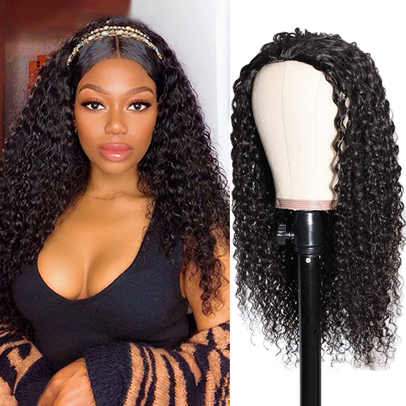 Curly Hair Half Wig 100% Human Hair Extension