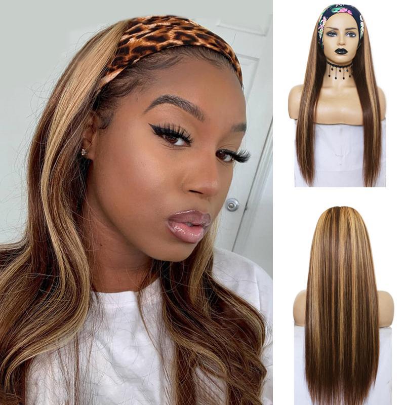 Straight Highlighted Headband Wig 100% Human Hair 🎁Mother's Day Specials