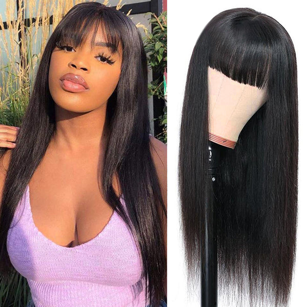 DEJA- Straight Wig with Bangs Full Machine Made Wig NO LACE