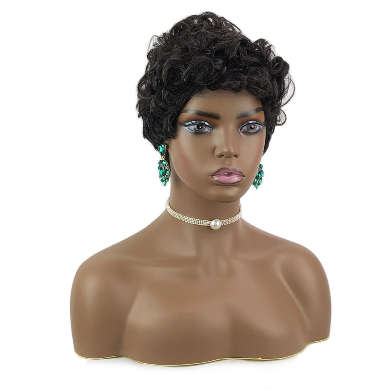 20% Gray Hair Wig for Seniors Pixie Cut Short Bob Wig #280 *Ready to Wear Full Machine Wig, No Lace*