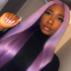 Lavender Vibe Silky Straight Lace Wig 180% Density Human Hair Unit