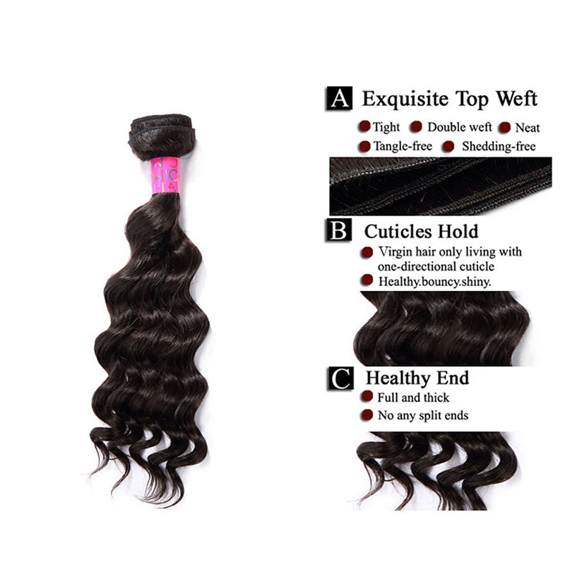 3 Bundles With a Silk Closure 4×4 Deep Wave Unprocessed Virgin Human Hair Extensions