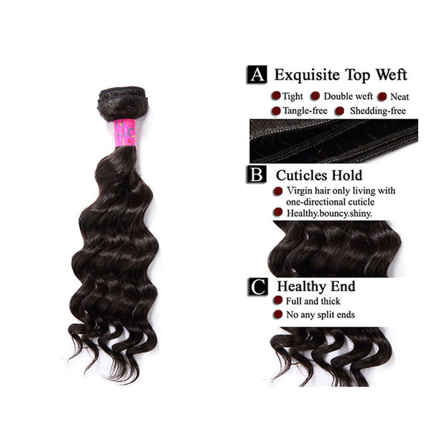 3 Bundles With a Silk Closure 4×4 Deep Wave Unprocessed Virgin Human Hair Extensions