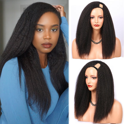 BRANDY Kinky Straight U Part Wig Side Part 100% Human Hair Wig