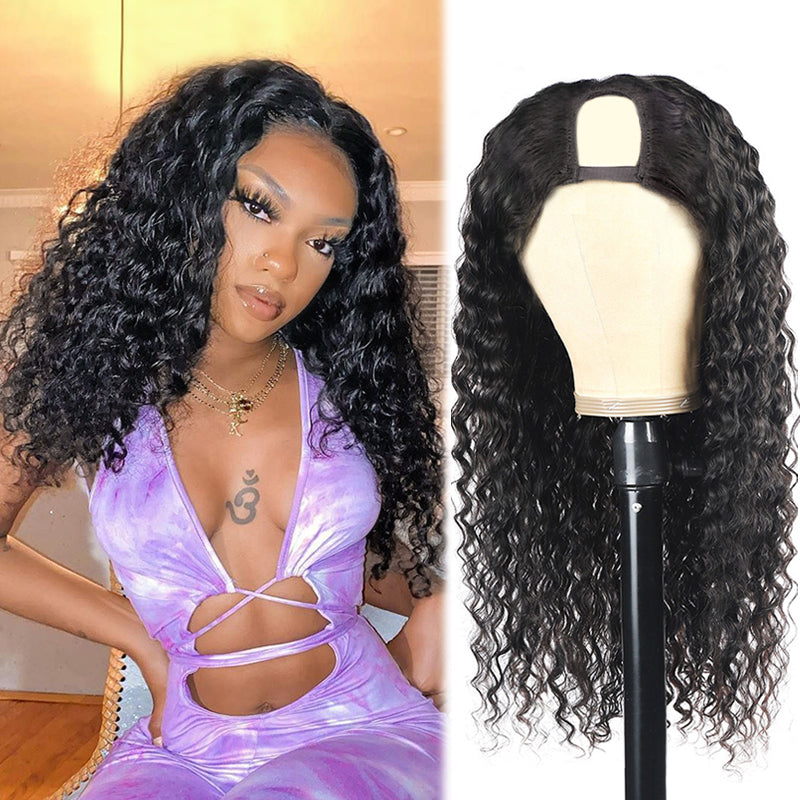 LUCY - U Part Wig Curly Hair Natural Color 100% Human Hair