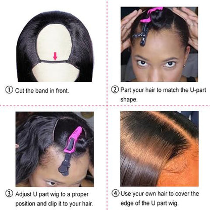 SUNNI - U Part Wig V Part Wig Body Wave Natural Color 100% Human Hair