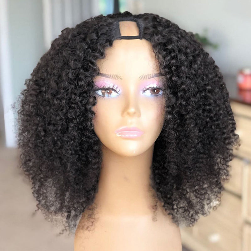 SONIA U Part Wig Kinky Curly Natural Color 100% Human Hair