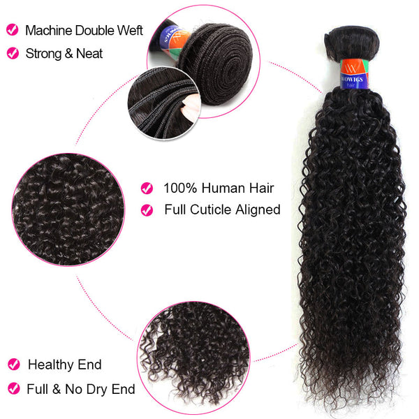 3 Bundle Deals Kinky Curly Hair 12-30 inch 100% Virgin Hair Extensions