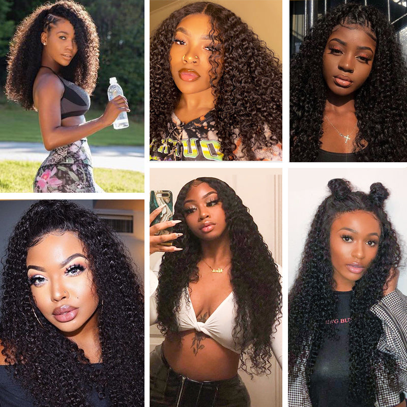 3 Bundle Deals Kinky Curly Hair 12-30 inch 100% Virgin Hair Extensions