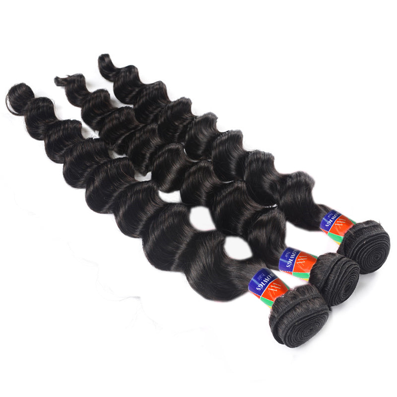 3 Bundle Deals Loose Wave 12-30 inch 100% Virgin Hair Extensions