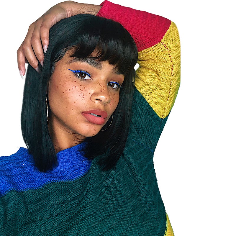 Short Bob with Bangs 100% Virgin Hair Wigs Lace Front Wig Full Lace Wig 1