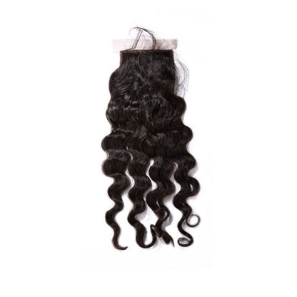 3 Bundles With a Silk Closure 4×4 Deep Wave Unprocessed Virgin Human Hair Extensions