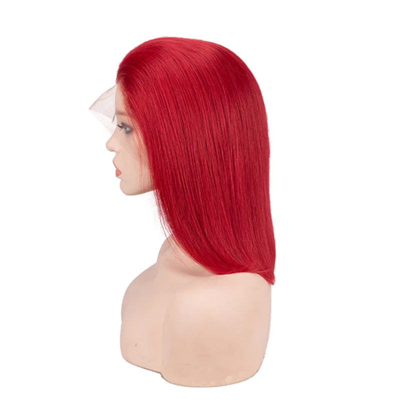Red Bob Wigs Lace Front Wig Full Lace Wig 100% Human Hair Wig